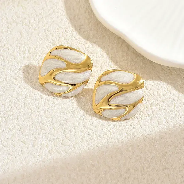 Stainless Steel Square Stud Earrings