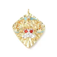 Brass Micro Pave Cubic Zirconia Enamel Pendants