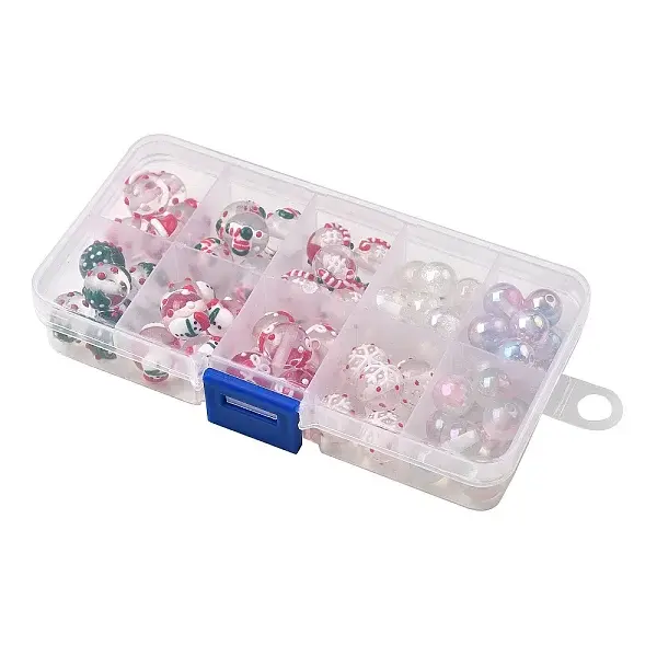 65Pcs Christmas Theme Resin Enamel Beads