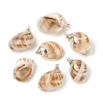 Electroplate Natural Spiral Shell Pendants