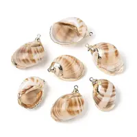 Electroplate Natural Spiral Shell Pendants