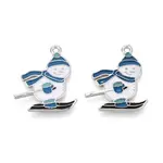 Rack Plating Alloy Enamel Snowman Pendants
