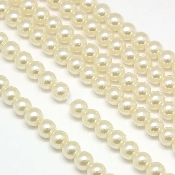 Eco-Friendly Dyed Glass Pearl Round Beads Strands