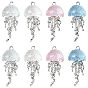 20Pcs 4 Colors Alloy Resin Pendants
