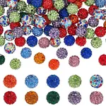 10mm Disco Ball Clay Beads Mixed Colors Pave Rhinestones Spacer Round Beads