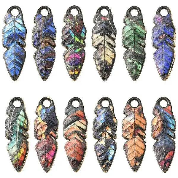 24Pcs 12 Colors Zinc Alloy Pendants