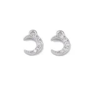 Brass Micro Pave Clear Cubic Zirconia Pendants
