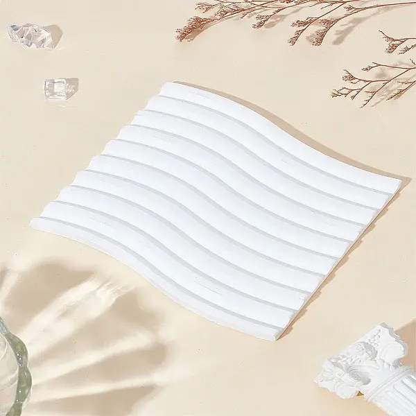 1Pc Wave Shaped Gesso Jewelry Display Trays