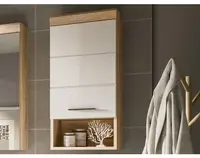 Nástěnná koupelnová skříňka Lambada, dub sonoma/bílá lesk