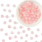 100Pcs Transparent Spray Painted Crackle Glass Beads