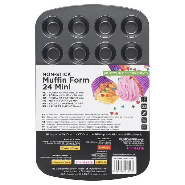Forma na muffiny 24 mini 40.3x25.8x2.5