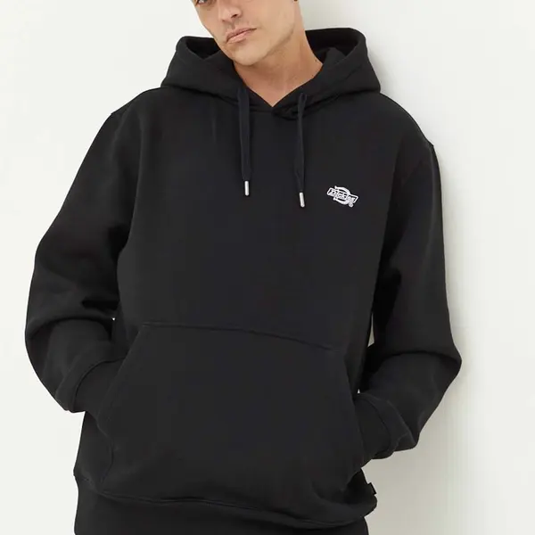 Mikina Dickies pánská, černá barva, s kapucí, hladká