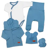 Bavlnená súprava pre bábätko do pôrodnice 5D, Made with love, modra, veľ. 62