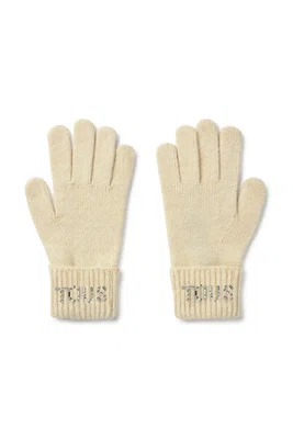 Rukavice z vlněné směsi Tous TEXTIL béžová barva, 2002204001