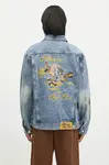 Džínová bunda Billionaire Boys Club Duck Embroidered Denim Jacket pánská, modrá barva, přechodná, B24410