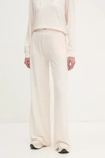 Tepláky Guess MONICA béžová barva, vzorované, V5RB21 KCLG2