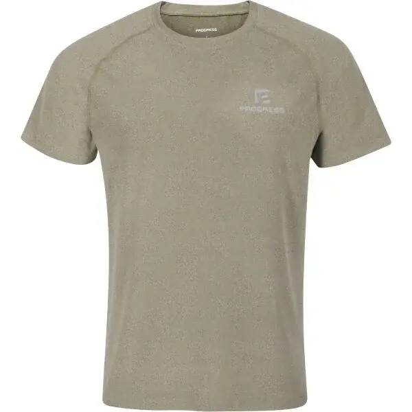 PROGRESS ASSET Pánské sportovní triko, khaki, velikost