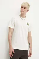 Bavlněné tričko Wood Wood Ace AA Logo béžová barva, s potiskem, 10285709.2222