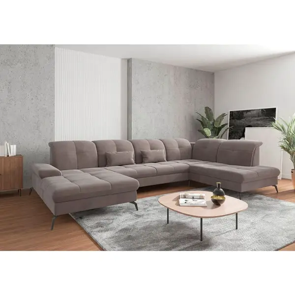 Sit & More SEDACÍ SOUPRAVA, textil, šedohnědá