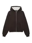 Pull&Bear Tepláková bunda  hnedá / oranžová / červená / biela