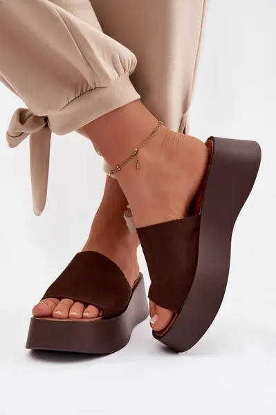 Dámské platformové sandály čokoládové Liorisse
