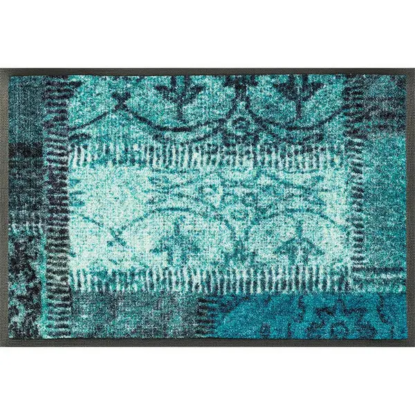 Esposa DVEŘNÍ ROHOŽKA, 40/60 cm, antracitová, tyrkysová