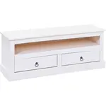MID.YOU KOMODA POD TELEVIZI, borovice, bílá, 118/45/39 cm