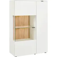 Novel VYSOKÁ KOMODA, divoký dub, bílá, barvy dubu, 95/139,6/42 cm