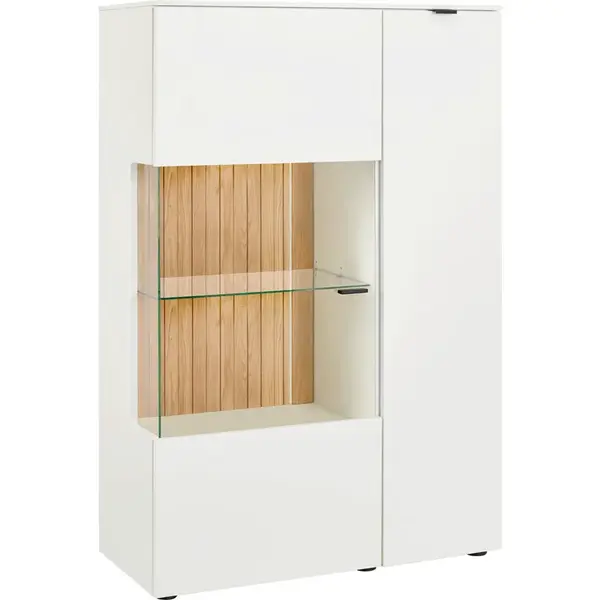 Novel VYSOKÁ KOMODA, divoký dub, bílá, barvy dubu, 95/139,6/42 cm