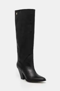 Kozačky Tommy Hilfiger HIGH COWBOY HEEL BOOT LEATHER