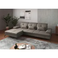 Sit & More ROHOVÁ SEDAČKA, textil, kůže, šedá