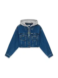 GUESS JEANS Prechodná bunda  modrá denim