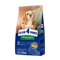CLUB 4 PAWS Premium pre dospelých psov stredných plemien s kačacim mäsom 2 kg (4644)