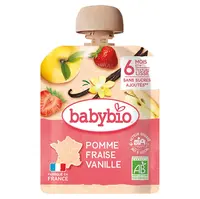 BABYBIO Kapsička jablko jahoda vanilka 6m+ 90 g