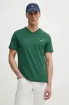 Bavlněné tričko Lacoste zelená barva, TH5077