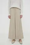 Kalhoty Drykorn CEILING dámské, béžová barva, široké, high waist, 13000580758