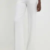 Kalhoty Answear.LAB dámské, béžová barva, jednoduché, high waist