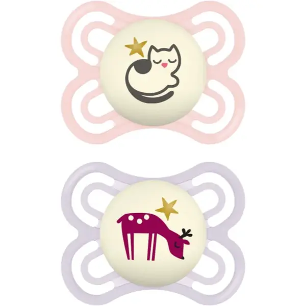 MAM Perfect Night 0+ months dudlík Pink/ Purple 2 ks