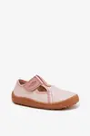 Dětské pantofle na suchý zip lesklé Barefoot Froddo Cannvas