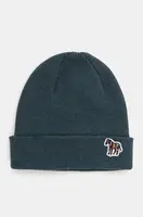 Vlněná čepice PS Paul Smith zelená barva, z tenké pleteniny, M2A.383MK.NZEBRA