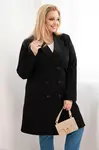 Kesi Plus Size dvouřadý dámský kabát černý