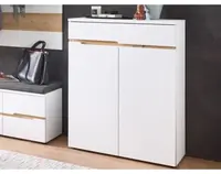 Botník so zásuvkou Memphis, biely/dub artisan%