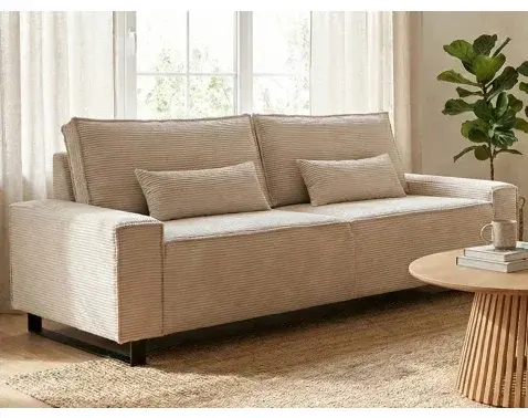 Trojmiestna pohovka Cassino, krémová štrukturovaná látka%