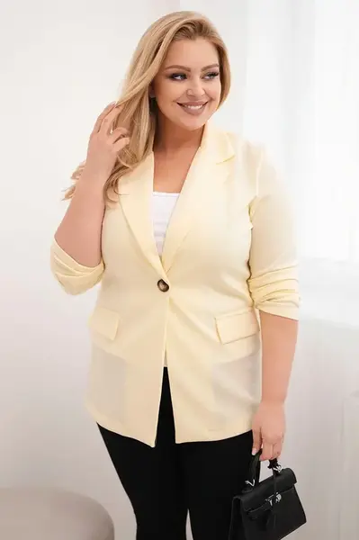 Kesi Włoski dámske plus size sako citrónové