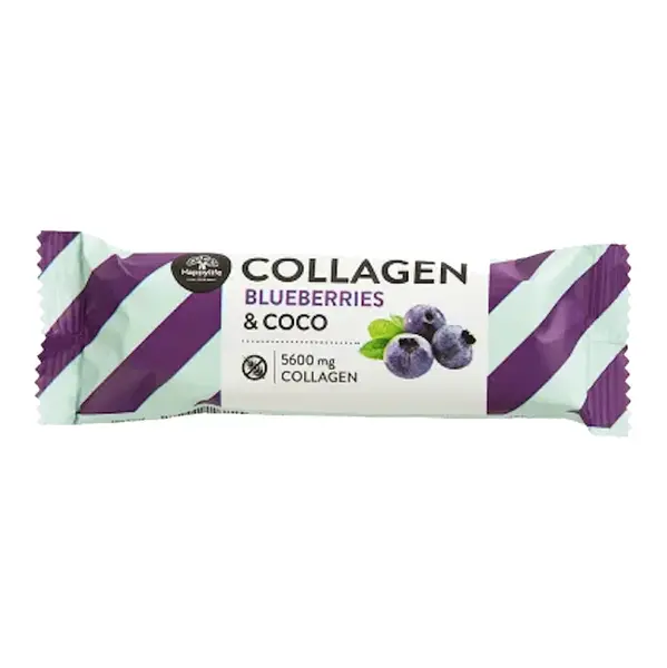 HAPPYLIFE Kolagenová kokosová tyčinka borůvka 40 g