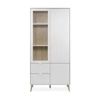 MID.YOU VITRÍNA, bílá, barvy dubu, 92/190/40 cm