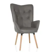 MID.YOU KŘESLO UŠÁK, textil, šedá