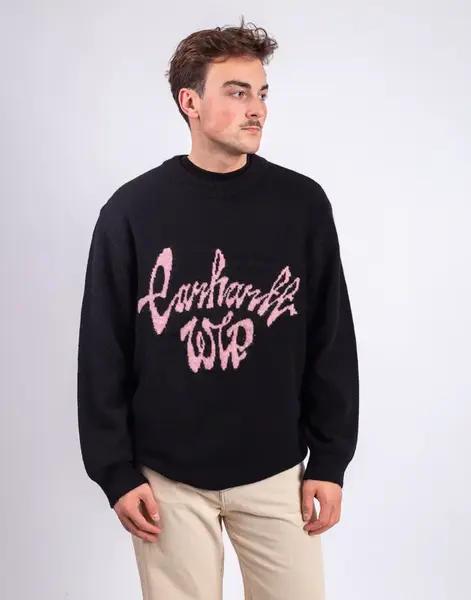 Carhartt WIP Chedda Sweater Black/Glassy Pink L