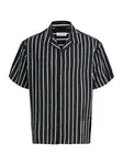 JACK & JONES Košeľa 'JJEJeff'  čierna / biela