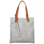 Módní dámská koženková kabelka na rameno Paytona, světle šedá